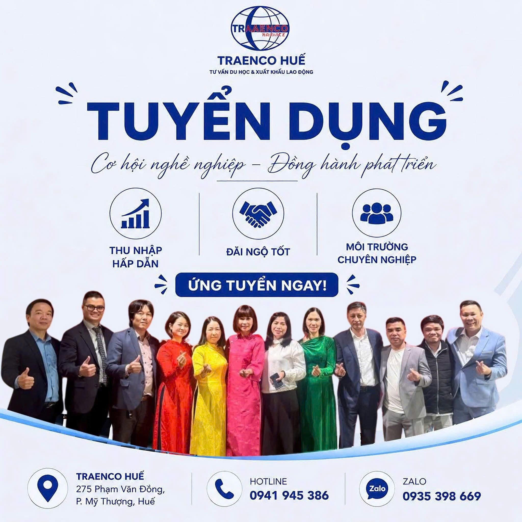 Thông báo tuyển dụng TRAENCO Huế